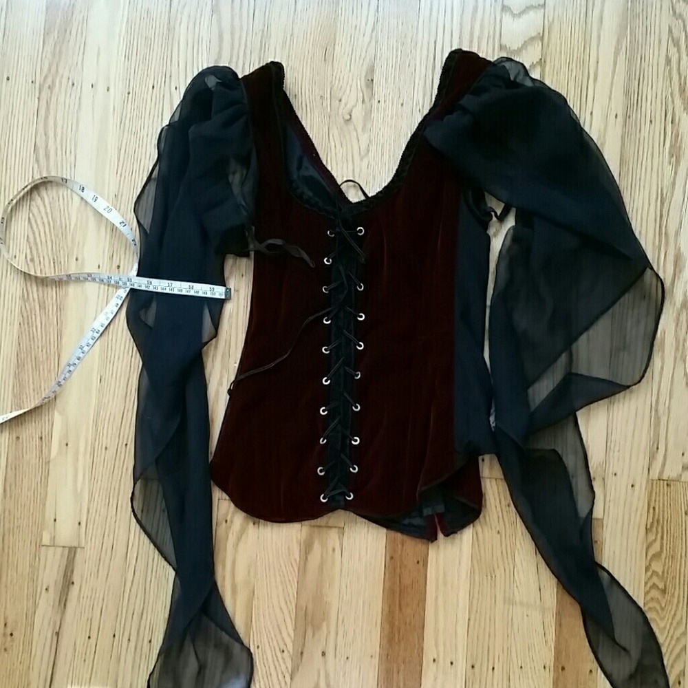 Burgandy bodice L.renn faire.halloween.clubbing.